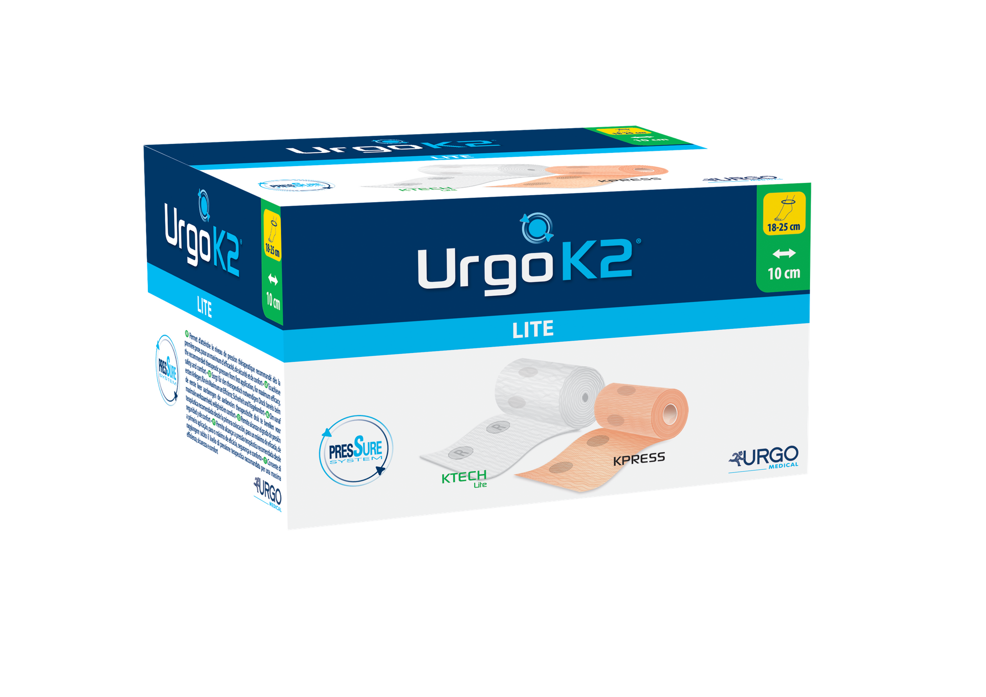UrgoK2 Lite Kompressionssystem, Knöchelumfang 18-25cm, Bindenbreite 10cm