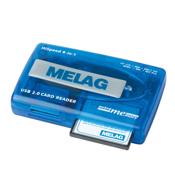 MELAflash Kartenlesegerät mit USB-Anschluss an den PC