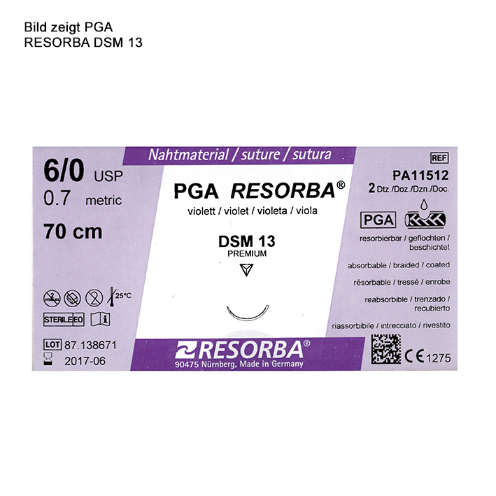 PGA-RESORBA DSM 13 4/0=1,5 ungefärbt, Nahtmaterial Fadenlänge 45 cm (24 Stck.)