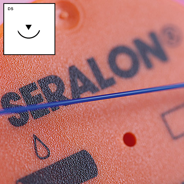 SERALON DS-25 2/0=3, blau, Nahtmaterial Fadenlänge 50 cm (24 Stck.)