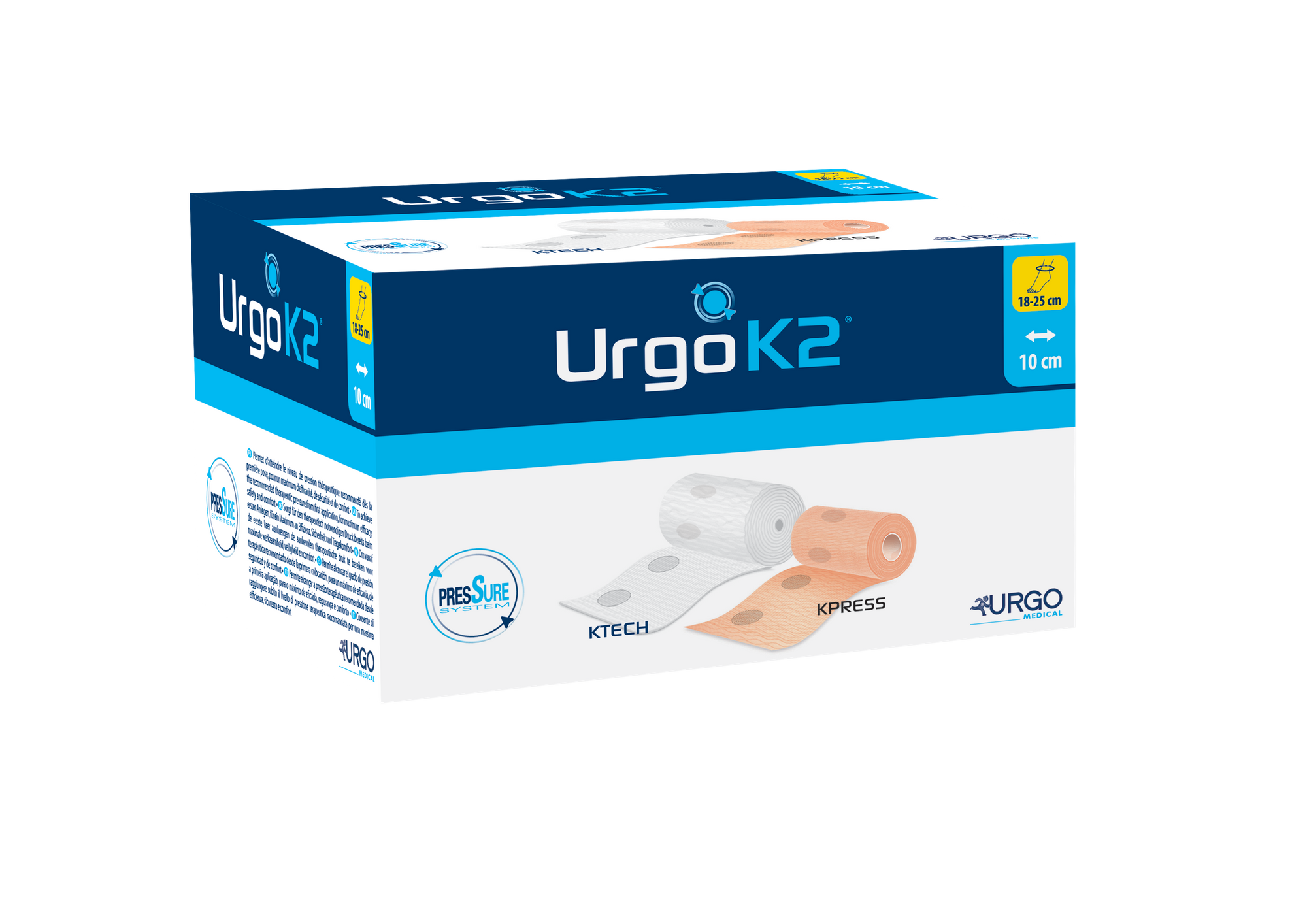 UrgoK2 zweilagiges Kompressionssystem, Knöchelumfang 18-25cm, Bindenbreite 10cm