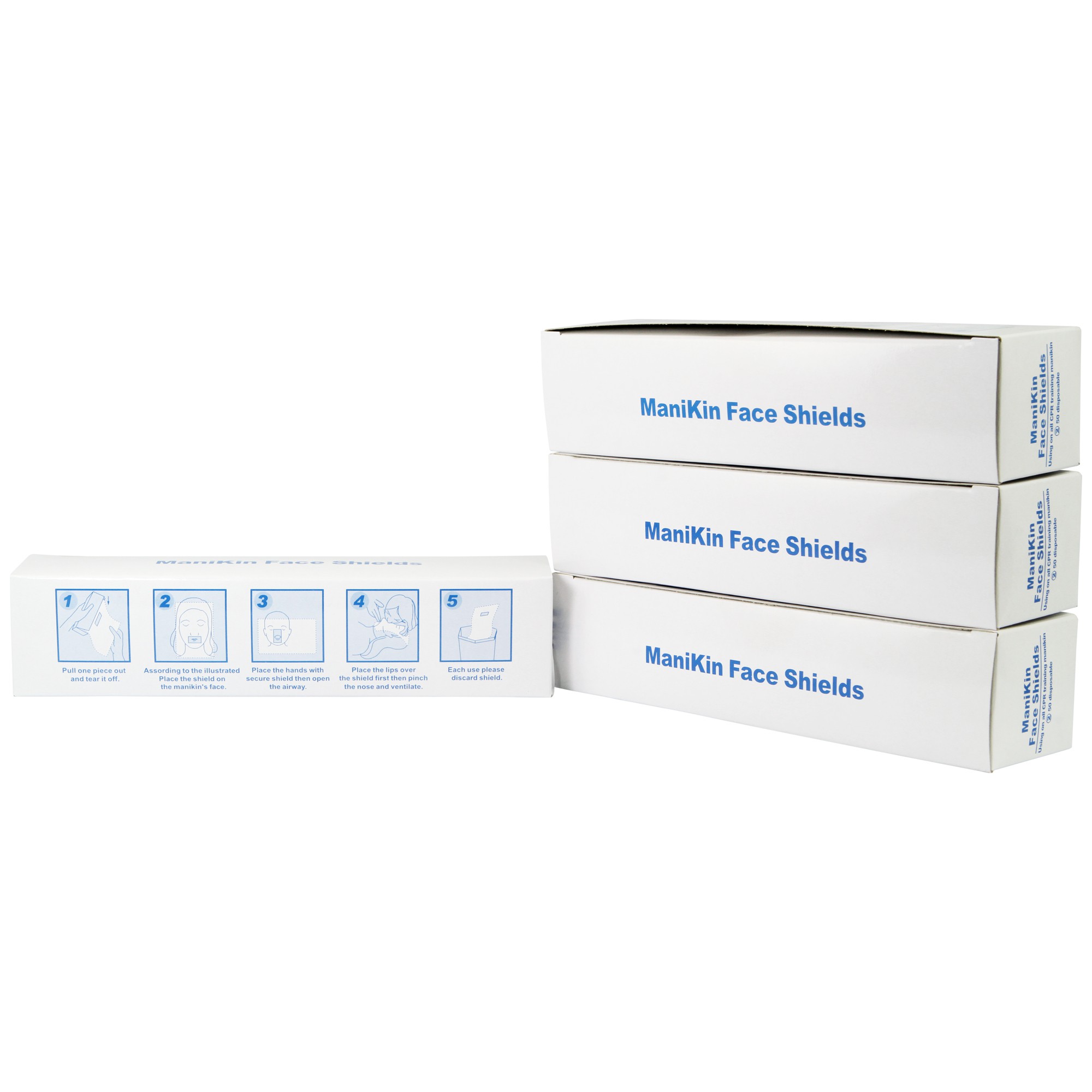 Übungsbeatmungstücher für Notfallpuppen mit Filter in Spenderbox 50 Stück