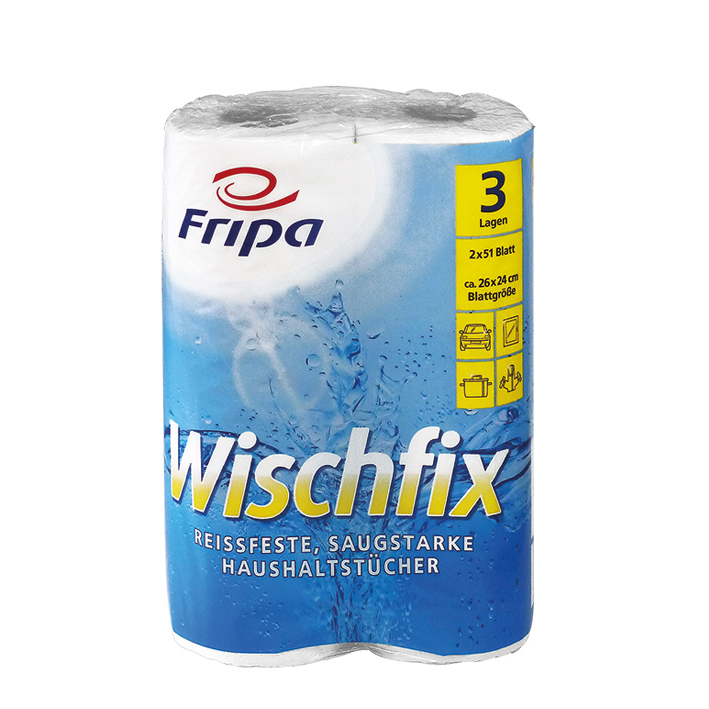 Fripa - Wischfix Küchenrollen 3-lagig (16 Pack à 2 x 51 Bl.)