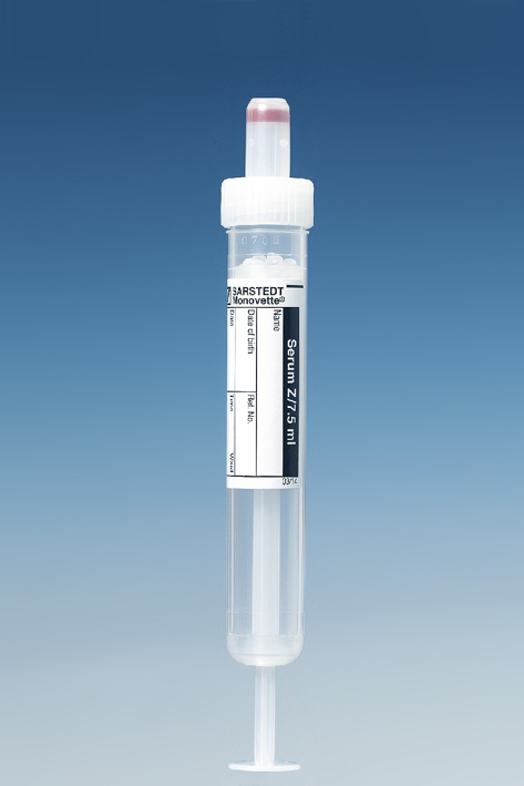 S-Monovetten 7,5 ml, 92 x 15 mm, Serum, Papieretikett, steril (50 Stck.)