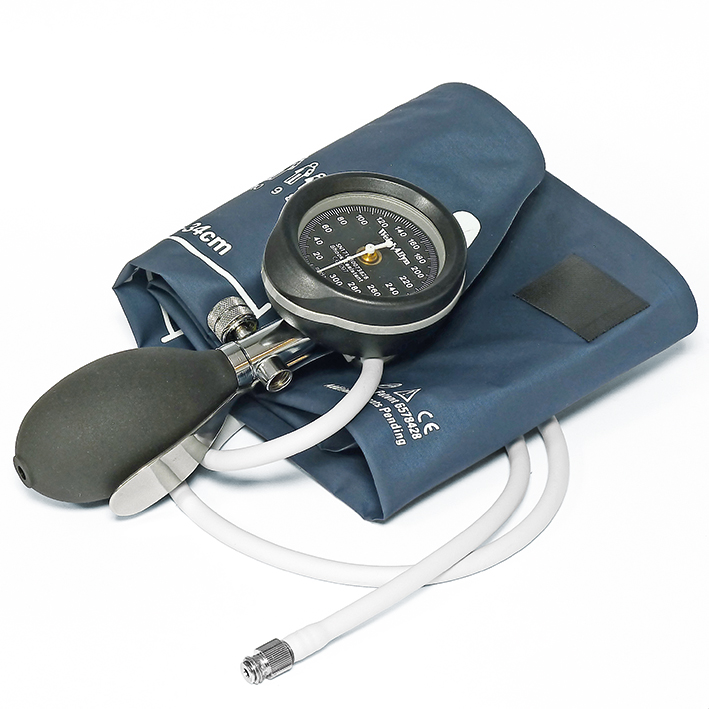 DuraShock Blutdruckmessgerät DS55 schwarz, Ø 50 mm, verchromt, 1-Schlauch,