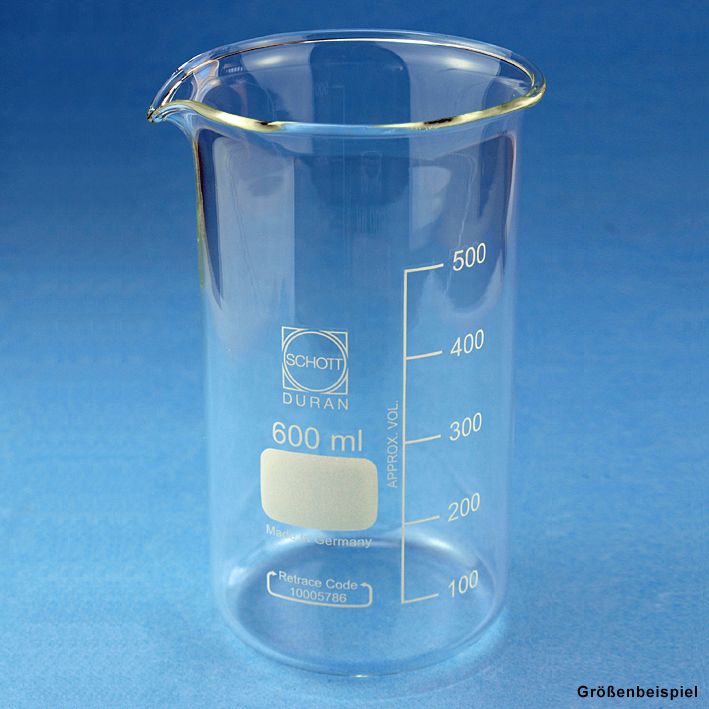 Becherglas mit Teilung 100 ml hohe Form