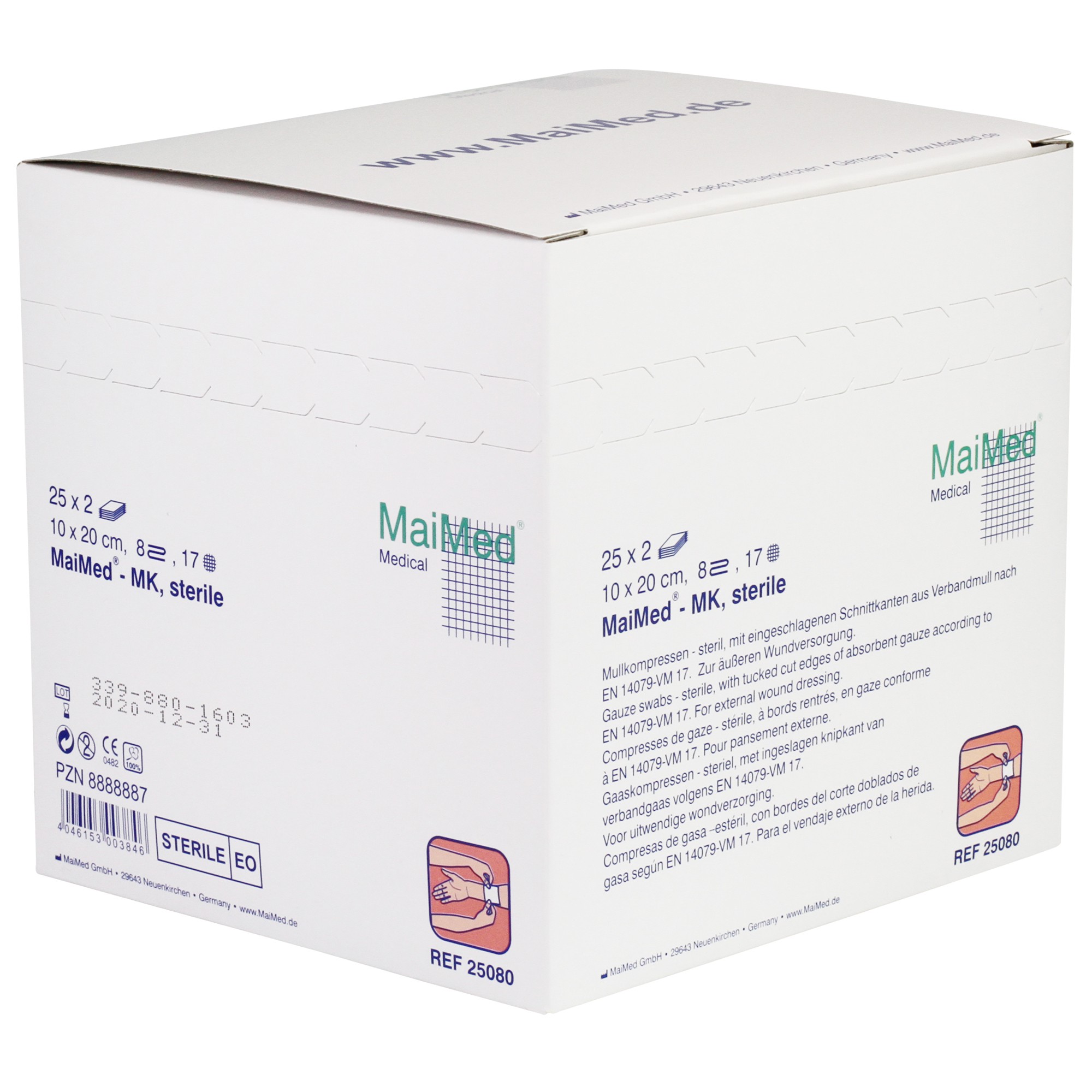 MaiMed - MK steril Mullkompressen 8-fach verschiedene Größen