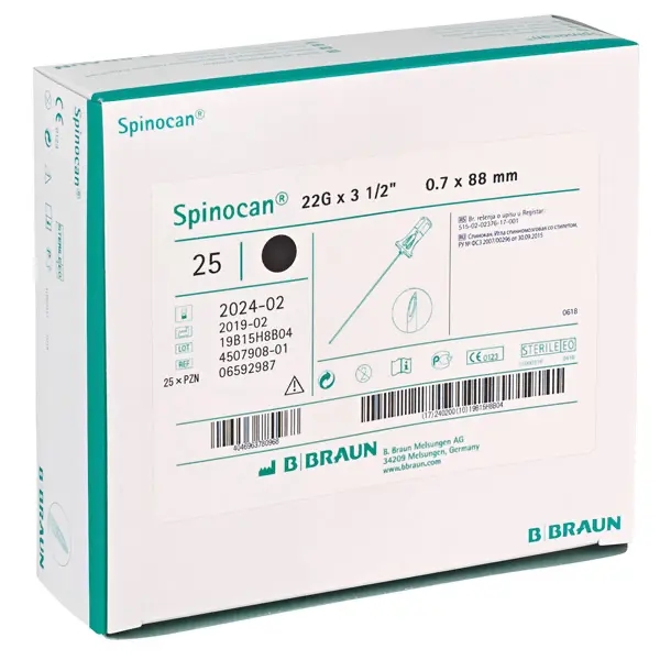 Pack. *Spinocan Kanüle* 0,90 x 75mm, 20G